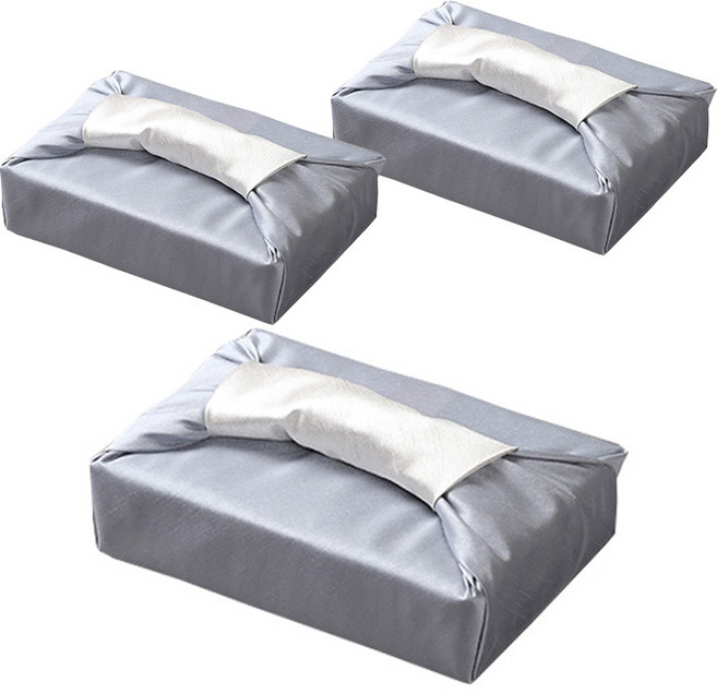 통샵 실크 겹 보자기 110 x 110 cm, 블루그레이 + 아이보리(102), 3개