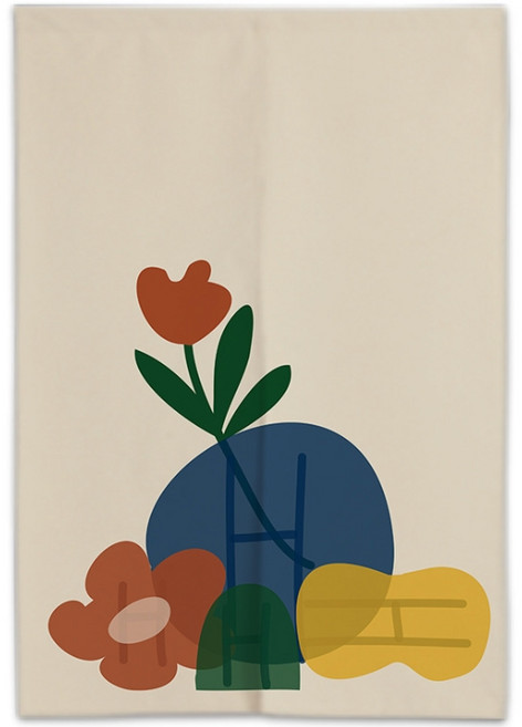 콩 케이리빙홈 플라워 파티션 커튼 + 커튼봉 세트