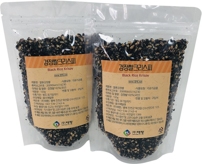 태평선식 검정쌀크리스피, 100g, 2개