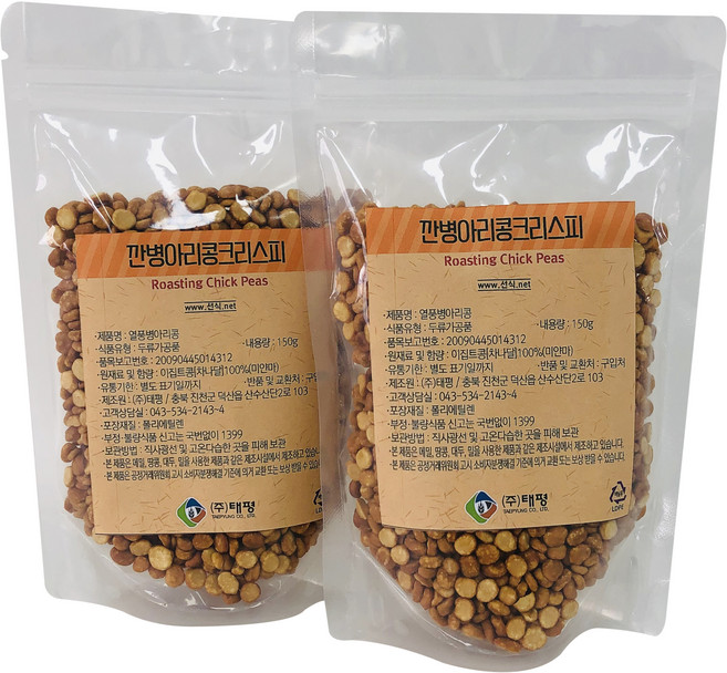 태평선식 깐병아리콩크리스피, 150g, 2개