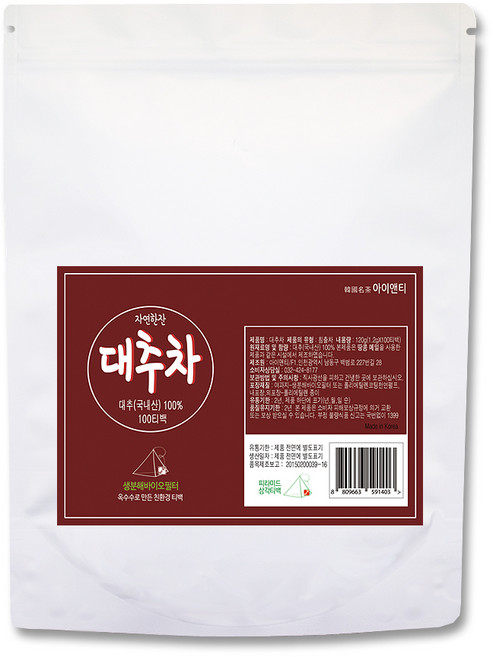 아이앤티 자연한잔 대추차 삼각티백, 1.2g, 100개입, 1개