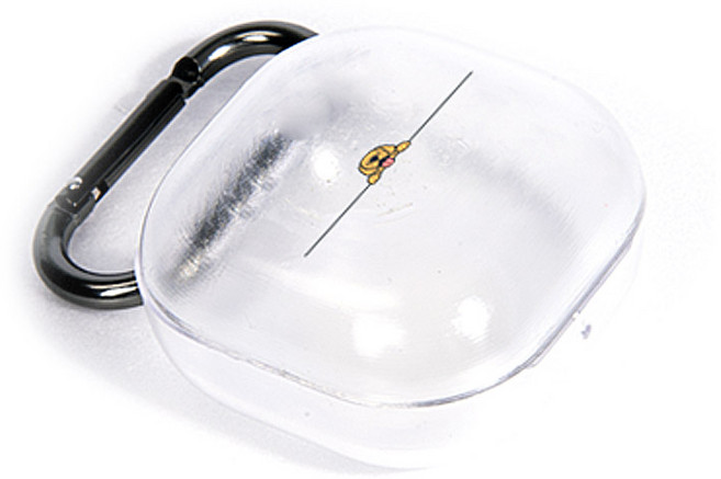 머큐리 공룡멍뭉 디자인 갤럭시 버즈2pro/버즈2/버즈라이브/버즈프로 키링 투명 젤리 케이스 + 겔패드 2매, 까꿍골든리트리버