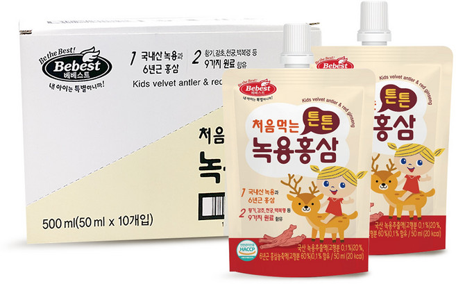 베베스트 처음먹는 튼튼 녹용홍삼, 500ml, 1개