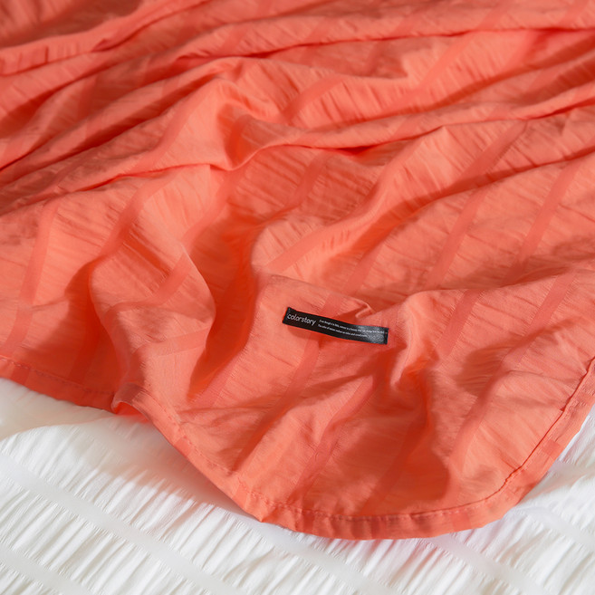 인견필 아이스 터치 여름 이불 2p, 링클 핫코랄