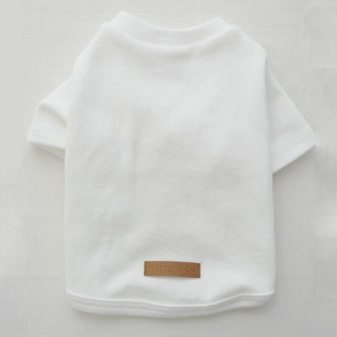 개꿀이냥 데일리 강아지 기본 티셔츠, 화이트, 1개