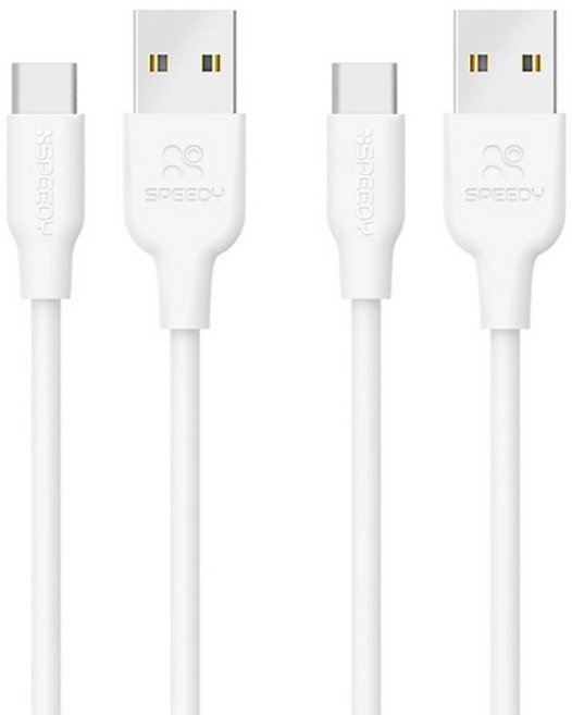 스피디 스마트폰 C타입 케이블, 화이트, 2개, 100cm