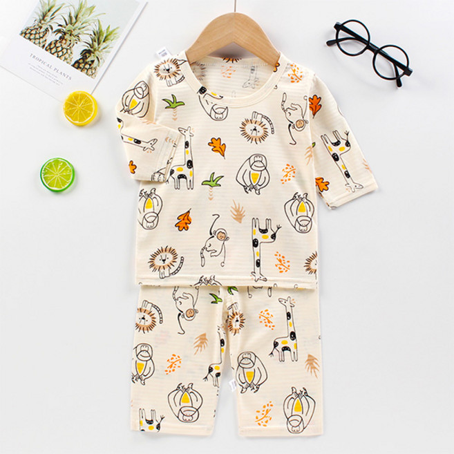 조이멀티 엠케이 아동용 쿨 애니멀 자동차 7부 실내복 상하의 세트