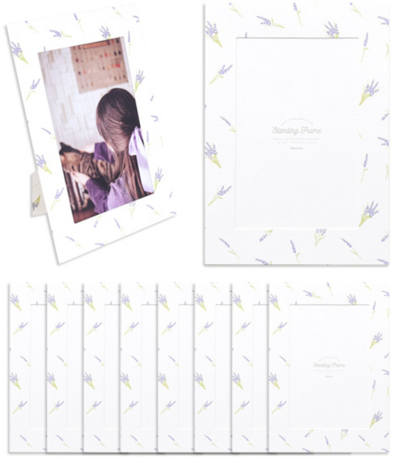 모노라이크 스탠딩 페이퍼프레임 4x6 플로럴, Lavender, 10개