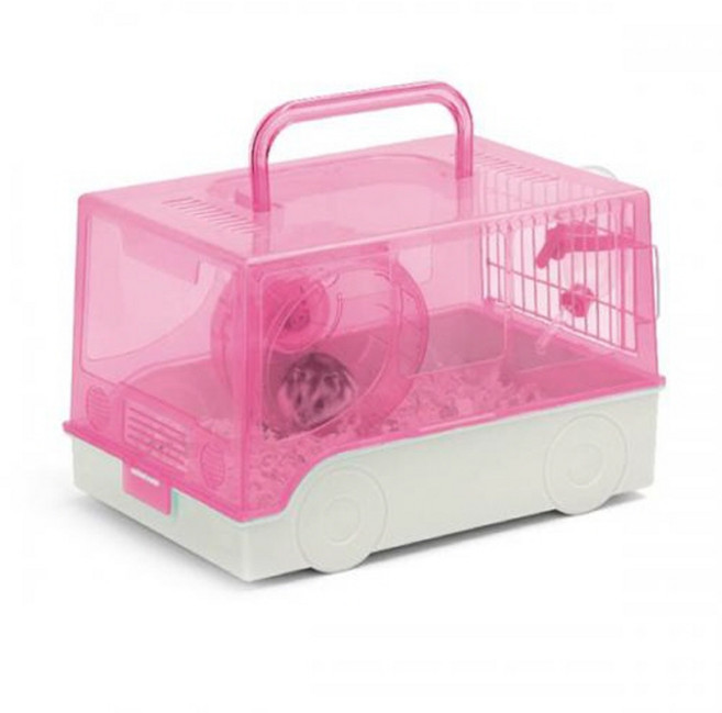 뉴에이지 미니버스 햄스터 케이지 NA-H162, 핑크, 1개