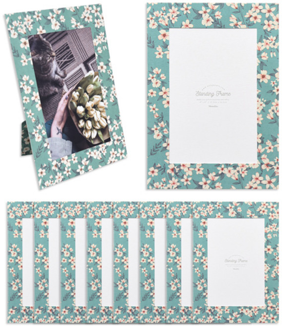 모노라이크 스탠딩 페이퍼프레임 4x6 플로럴 10p, Elegant blue green, 10개