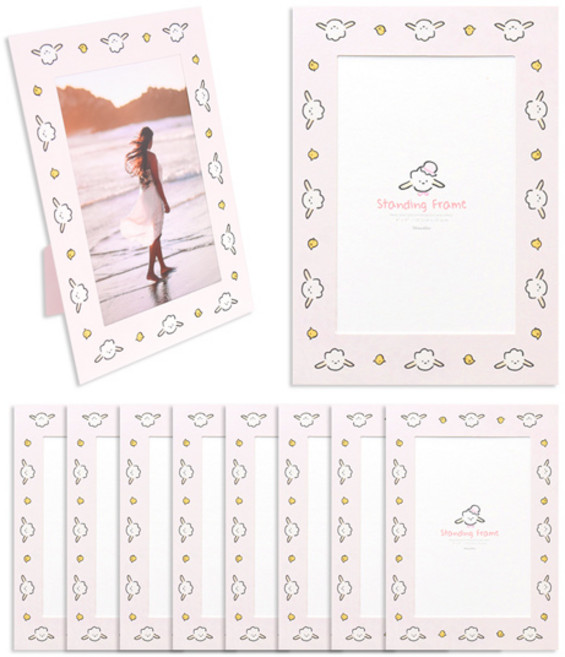 모노라이크 스탠딩 페이퍼프레임 4x6 키즈 10p, Pink sheep