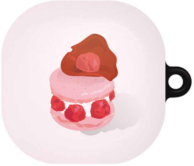 바니몽 갤럭시 버즈라이브 / 버즈2/버즈프로 필오프 하드케이스, 04 산딸기마카롱