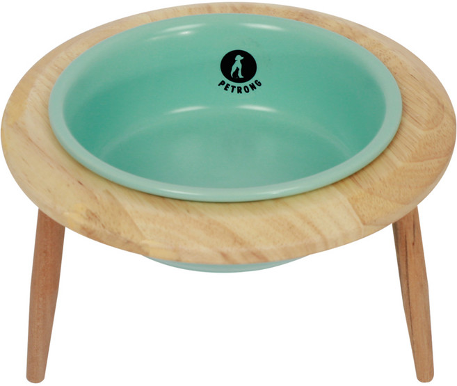 펫트롱 파스텔 높이조절 원목식기 S, 민트(PTR413), 1개