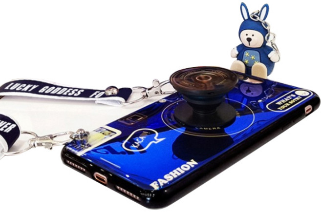 귀여운 캐릭터 카메라 키링 스트랩 실리콘 젤리 휴대폰 케이스