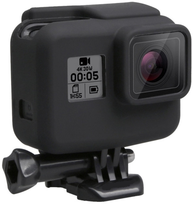 슈트 고프로 히어로5/6/7 프레임용 실리콘 케이스 심플 블랙, 1개