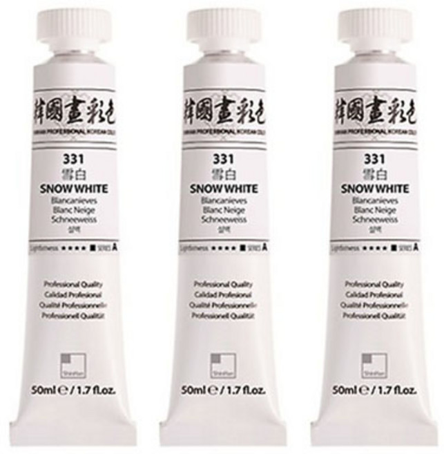 신한화구 한국화물감 331 설백 3p, 50ml, 1색