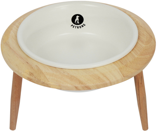 펫트롱 파스텔 높이조절 원목식기 PTR413 소형, 화이트, 1개