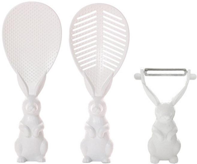 비스비바 루멘 토끼주걱 + 채반 + 감자칼 세트, 화이트, 1세트