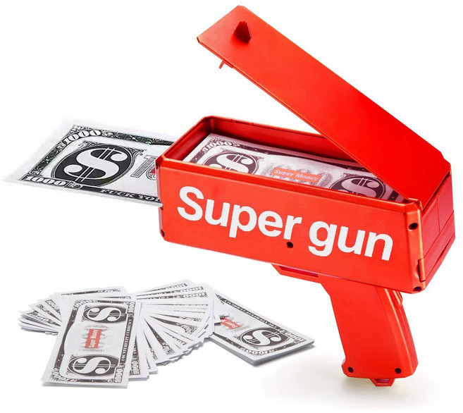 超級鈔票槍 + 紙鈔零用錢活動, 混合顏色, 1套