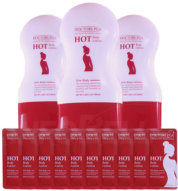 여왕의 귀환 핫 바디로션 100ml x 3p + 체험분 파우치 10p, 1세트