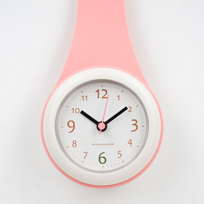 MJK 물방울 욕실 시계, 핑크