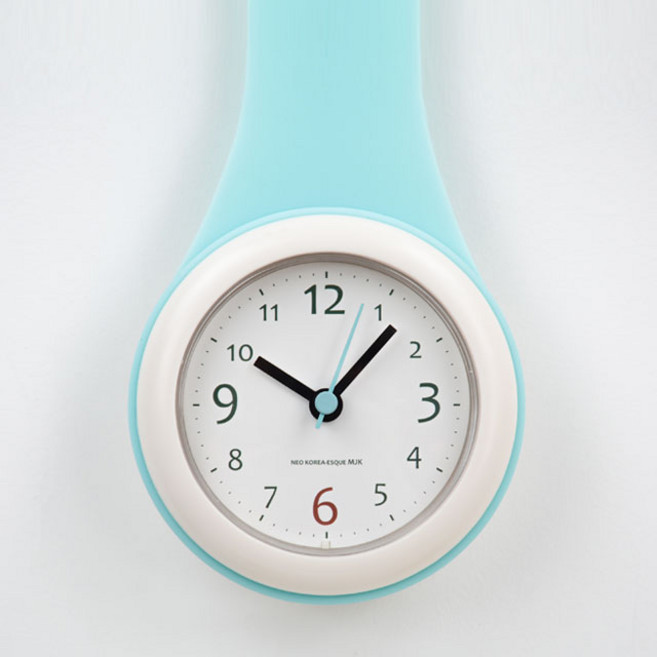 MJK 물방울 욕실 시계, 민트