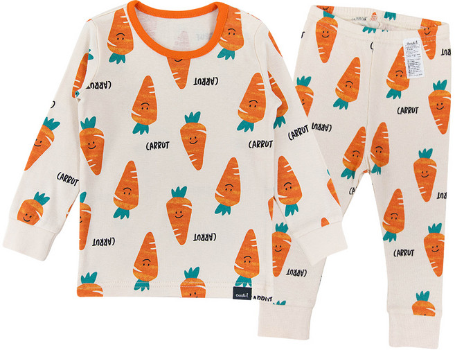 코디아이 아동용 캐롯 30수 후라이스내의 상하 세트