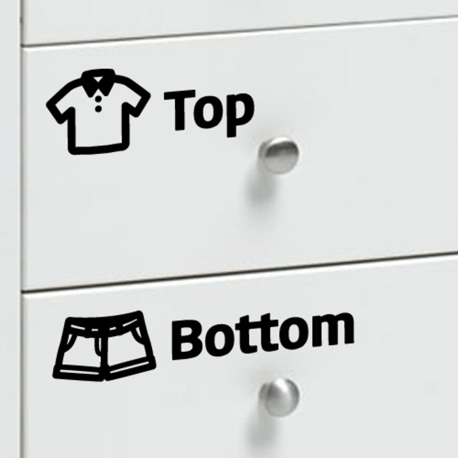 아빠곰스티커 수납 정리 스티커, 검은색