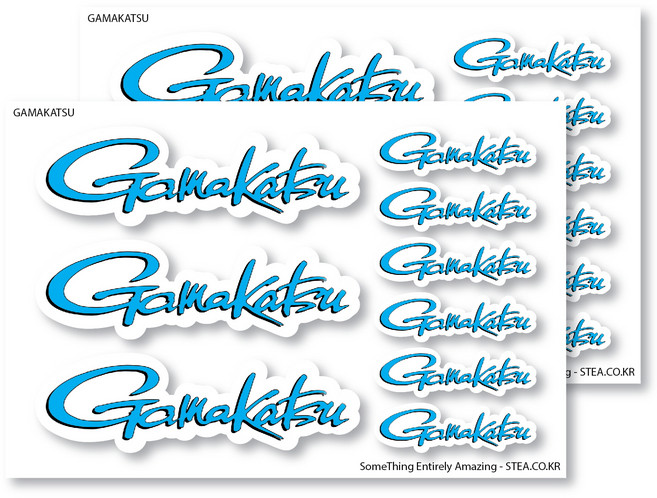 STEA 낚시 로고 엠블럼 스티커, 가마가츠, 2개