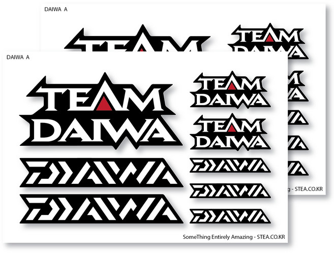 STEA 낚시 로고 엠블럼 스티커, 다이와A, 2개