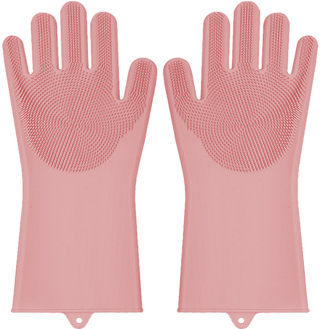 에바 실리콘 세척장갑, 플라워핑크, 36 x 16 x 2.6 cm, 1세트