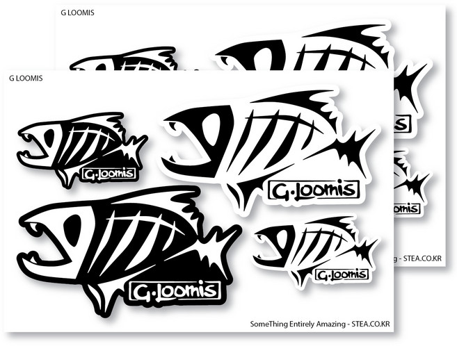 STEA 낚시 로고 엠블럼 스티커 세트, 지루미스, 2개