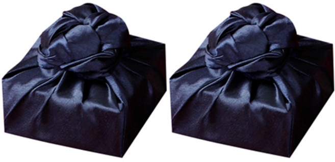 통샵 실크 홑 포장 보자기 130 x 130 cm, 짙은네이비(641), 2개