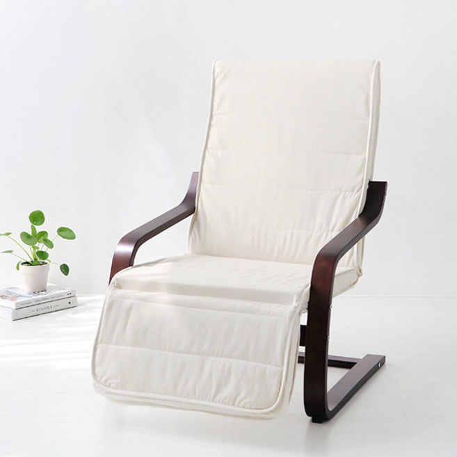 벤우드 안락의자 레그레스트 YC02A, 브라운 + 아이보리