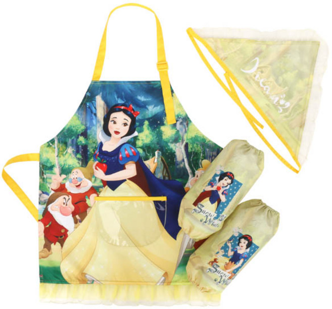 디즈니프린세스 백설공주 애플 앞치마 + 토시 + 두건세트 PN074