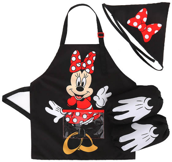 디즈니 미니마우스 클래식 앞치마 + 토시 + 두건세트 PN167
