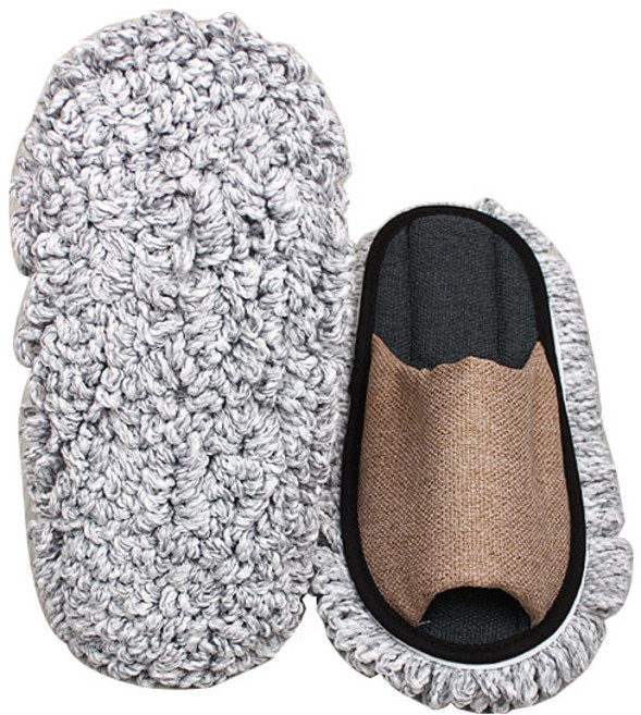 엘키 탈부착 가능한 청소슬리퍼 자가드 베이지, 1세트, 베이비