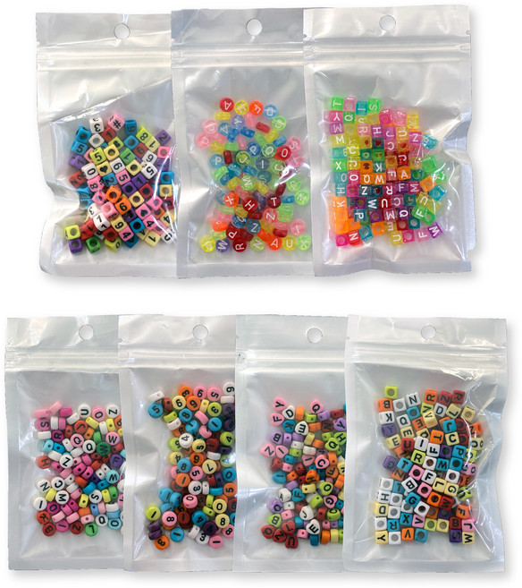 컬러알파벳 비즈 7종 세트, 혼합색상, 1세트