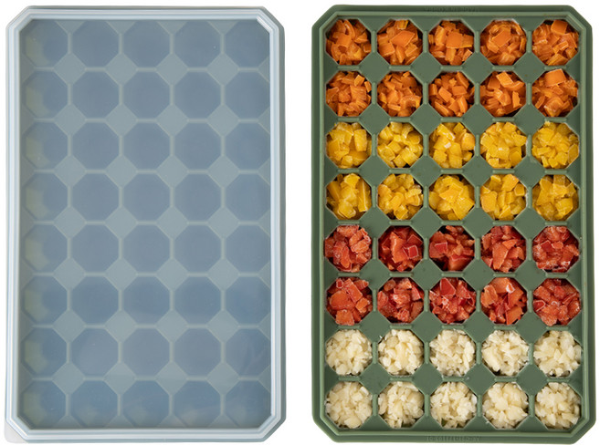 인콕 실리콘 얼음트레이 다이아 40구 2p, 올리브그린, 1개