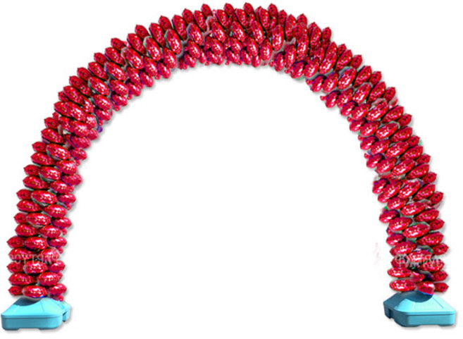 LivingDA 銀箔氣球花圈拱門 70入, 純紅色