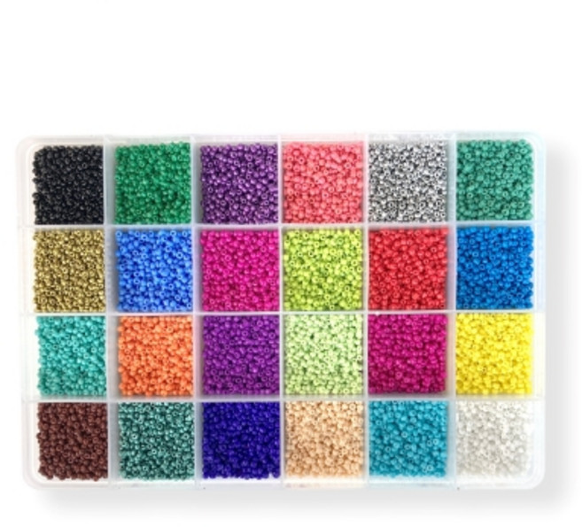 리니팜 시드비즈 24색 세트 2mm, 비비드 매트, 1세트
