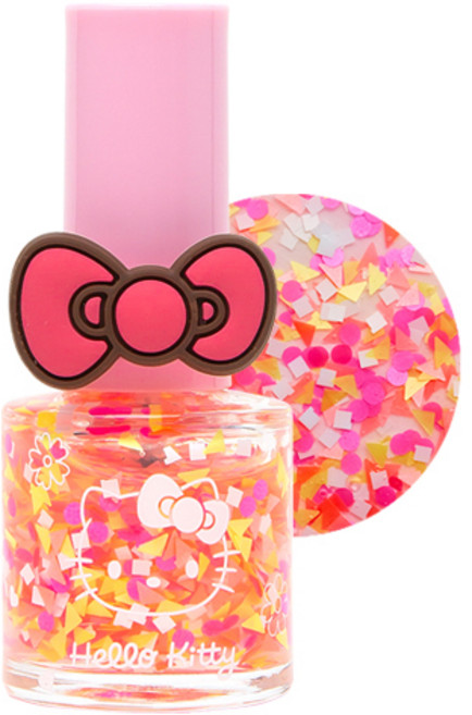 뿌띠슈 헬로키티 어린이 글리터네일 매니큐어, H06 알록달록뿅뿅, 1개
