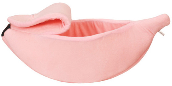 콩 K PET 바나나 반려동물 쿠션 하우스, 핑크, 1개