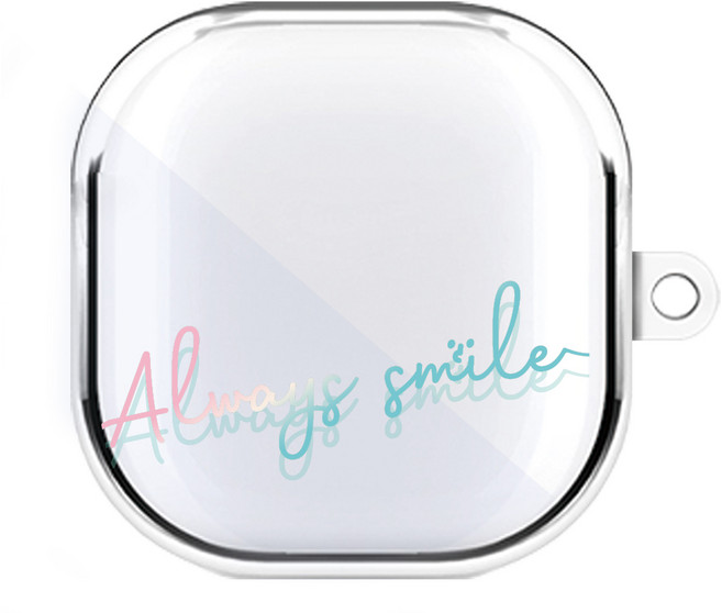 원베스트 갤럭시 버즈 라이브 /버즈2 투명하드 디자인 케이스 A, 59 핑크블루스마일