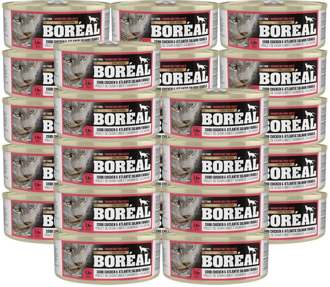 보레알 전연령 캣푸드 캔, 닭+연어, 80g, 24개 - 쿠팡