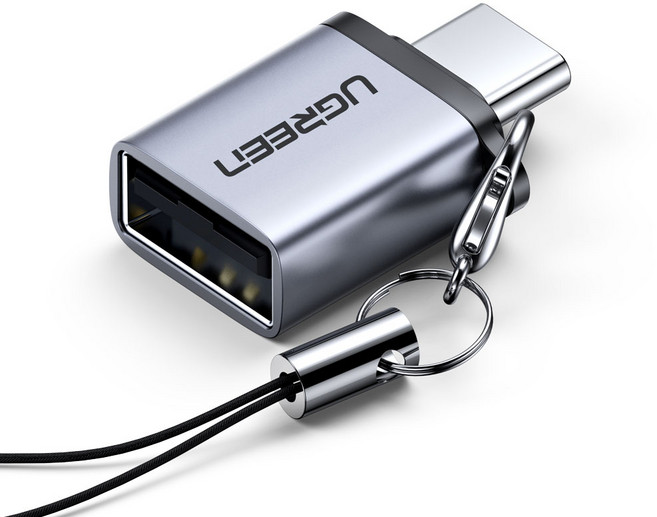 유그린 USB3.1 C타입 to USB3.0 고속 OTG 스트랩 젠더, 그레이, 1개