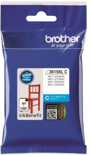 브라더 MFC-J3530DW MFC-J3930DW 프린터 호환 LC3619XL 잉크, 파랑(LC3619XL C), 1개