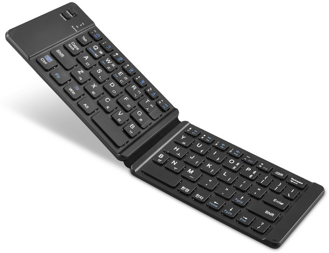 엑토 접이식 휴대용 충전식 블루투스 무선키보드 + 마이크로 5핀 충전케이블, 혼합색상, BTK-05