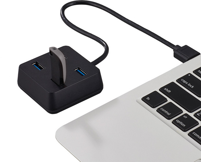 엑토 LED USB 3.0 4포트 무전원 멀티허브 HUB-38, 블랙, 1개