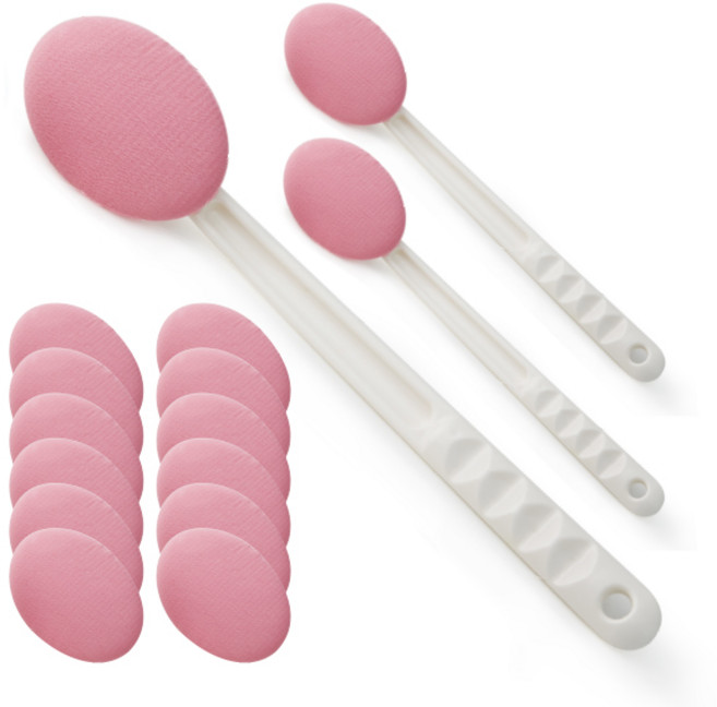 쓱싹 핸들 목욕 바디브러쉬 3p + 볼타월 10p 세트, 핑크, 1세트